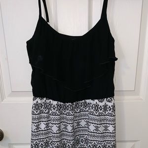 Black and white dress with Aztec pattern